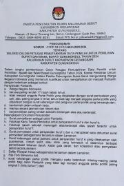 Pendaftaran Pantarlih Untuk Pemilihan Bupati